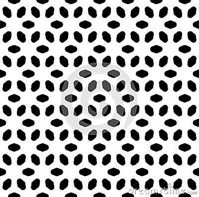 Vector monochrome seamless pattern, abstract geometric floral ornament texture Vector Illustration