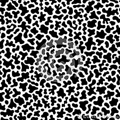 Vector monochrome seamless pattern, black white chaotic spots Vector Illustration