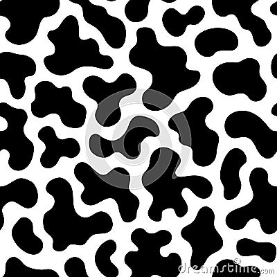 Vector monochrome seamless pattern, black & white chaotic spots Vector Illustration
