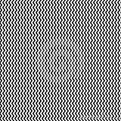 Vector monochrome seamless pattern, simple wavy lines Vector Illustration