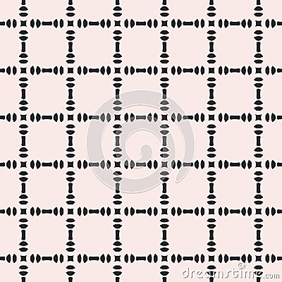 Vector monochrome seamless pattern. Square grid, lathing, repeat Vector Illustration