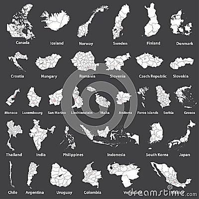 Vector of monochrome world map Vector Illustration