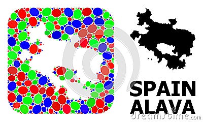 Mosaic Hole and Solid Map of Alava Province Vector Illustration