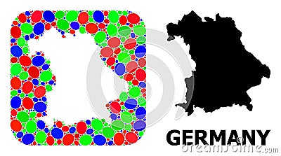 Mosaic Stencil and Solid Map of Germany Vector Illustration