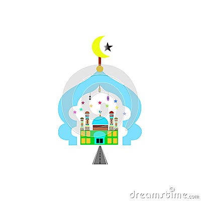 Vector of mosque,latern,star,etc. Stock Photo