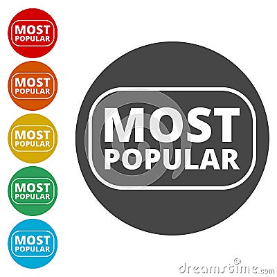 Vector Most Popular Sign Vector Illustration