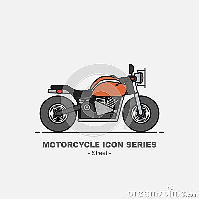 Vector motorcycle icon series street style Vector Illustration