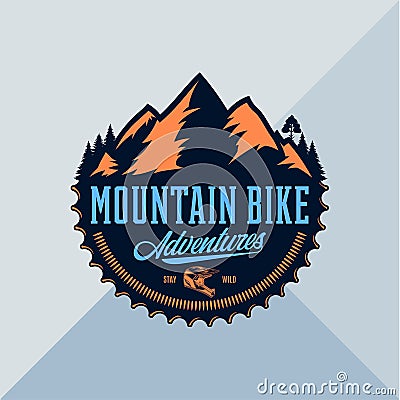 Vector mountain biking logo Vector Illustration