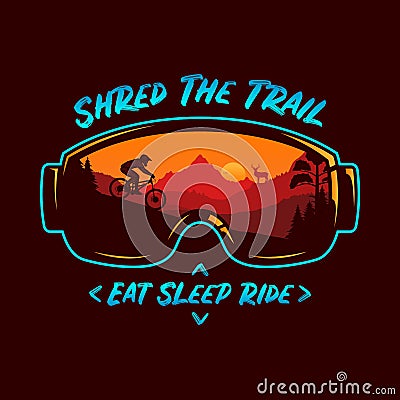 Vector mountain biking illustration Vector Illustration