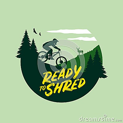 Vector mountain biking illustration Vector Illustration