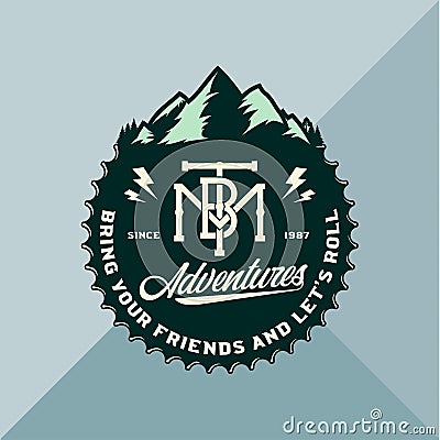 Vector mountain biking logo Vector Illustration