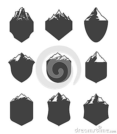 Vector mountain blank badges Vector Illustration