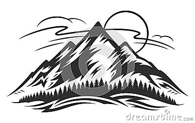 Vector mountain landscape Vector Illustration