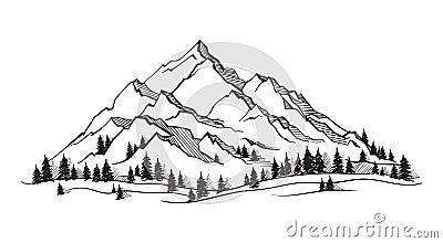 Vector mountain with texture. Vector Illustration