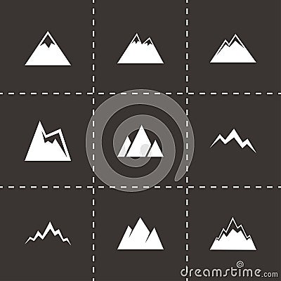 Vector mountains icon set Vector Illustration