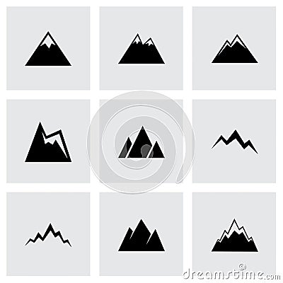 Vector mountains icon set Vector Illustration