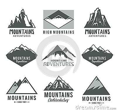 Vector mountains icons Vector Illustration