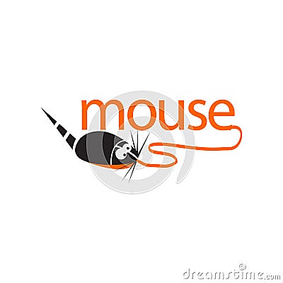 Mouse cartoon logo computer vector hardware Vector Illustration