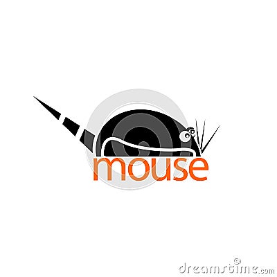 Mouse cartoon logo computer vector hardware Vector Illustration