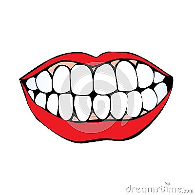 Vector mouth Cartoon Illustration