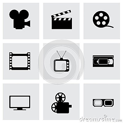 Vector movie icon set Vector Illustration