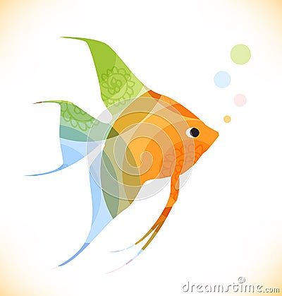 Vector multicolor fish scalar Stock Photo