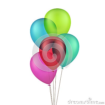 Vector Multicolored Colorful Balloons Isolated Vector Illustration