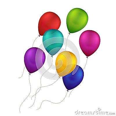 Vector Multicolored Colorful Balloons Vector Illustration