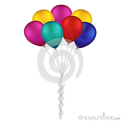 Vector Multicolored Colorful Balloons Vector Illustration