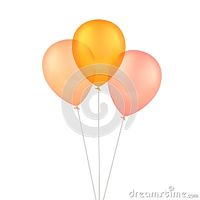 Vector Multicolored Colorful Balloons Isolated Vector Illustration