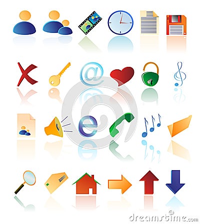 Vector multicolored icons Vector Illustration