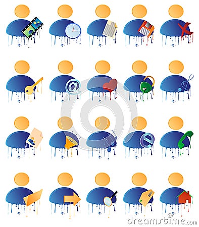 Vector multicolored icons with Vector Illustration