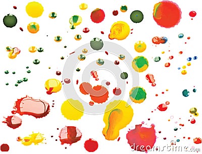 Vector Multicoloured Paint Splats and Blobs Vector Illustration
