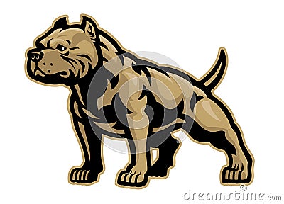 Muscle athletic body of pitbull dog Vector Illustration