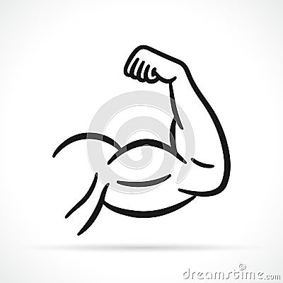 Vector muscular arm black icon Vector Illustration