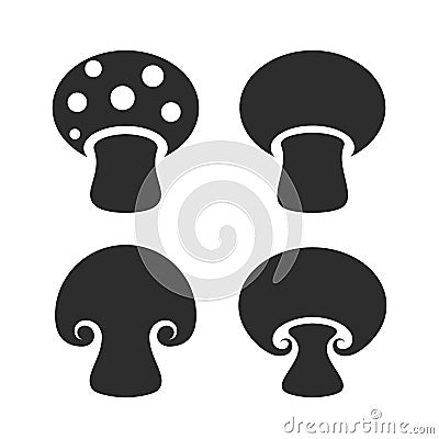 Vector mushrooms icons set Vector Illustration