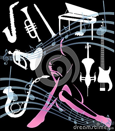 Vector music elements Vector Illustration