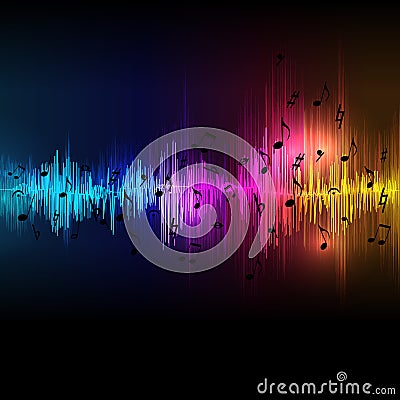 Vector music equalizer waves background, spectrum abstract Vector Illustration