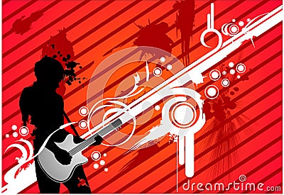 Vector music illustration Cartoon Illustration