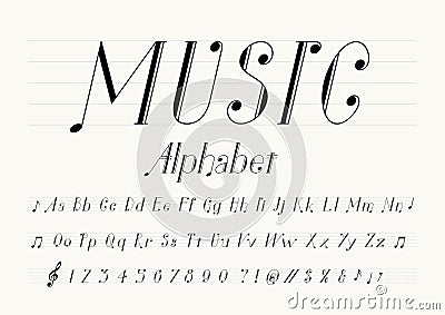 Music font Vector Illustration