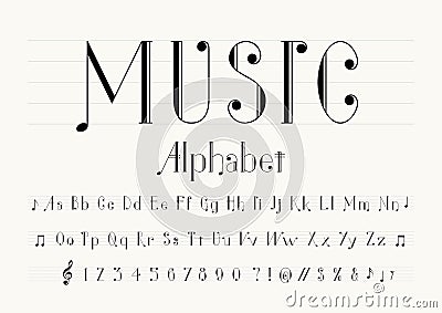 Music font Vector Illustration