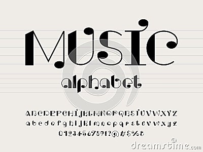 Music font Vector Illustration