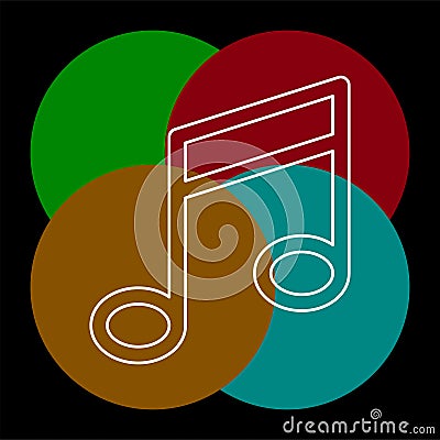 Vector music note sign - musical symbol sign Vector Illustration