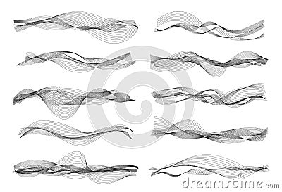 Vector music sound waves Vector Illustration