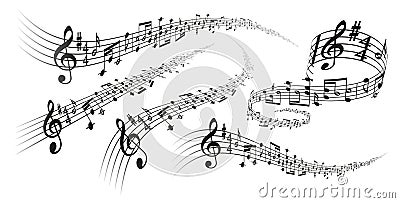 Vector musical score decorations Vector Illustration