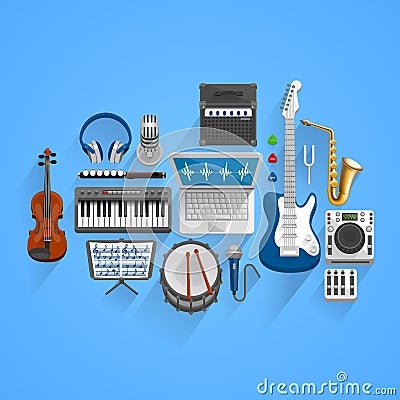 Vector musical style Vector Illustration