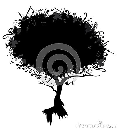 Vector musical tree Vector Illustration