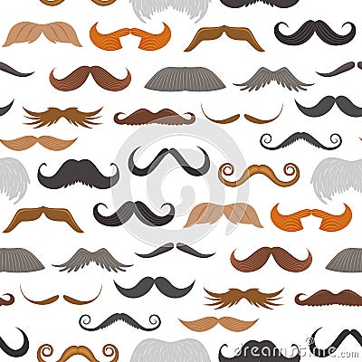 Vector mustache beard face haircut silhouette seamless pattern vector background Vector Illustration