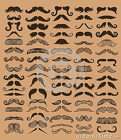 Vector mustache silhouette isolated Vector Illustration