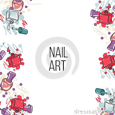 Vector nail lacquer bottles Vector Illustration